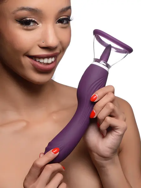 XR Brands Lickgasm 8-Mode Intimate Licking & Suction Device Purple