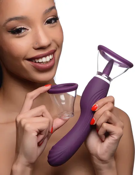 XR Brands Lickgasm 8-Mode Intimate Licking & Suction Device Purple