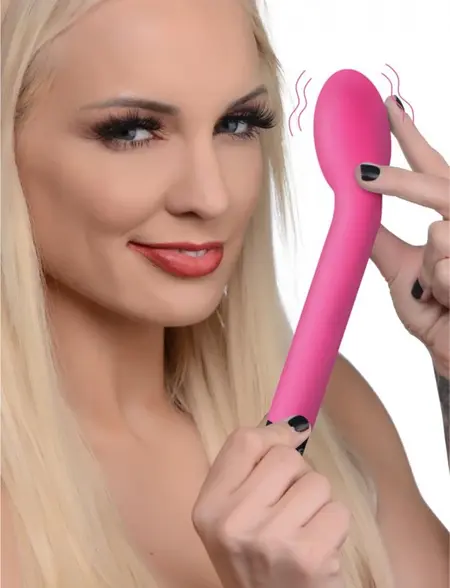 XR Brands Inmi zakrivljeni vibrator 10 režima silikon roze kompaktni model