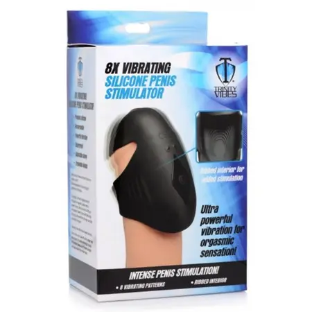 XR Brands Master Series Vibrating Silicone Sleeve 8-Mode Black