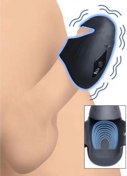 XR Brands Master Series Vibrating Silicone Sleeve 8-Mode Black