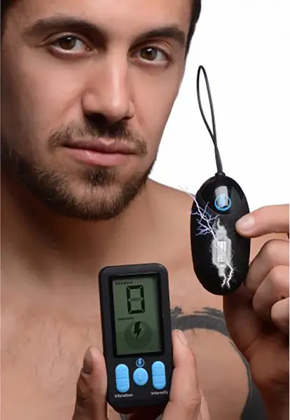 XR Brands Zeus Electrosex Silicone Vibrating E-Stim Egg Remote Control