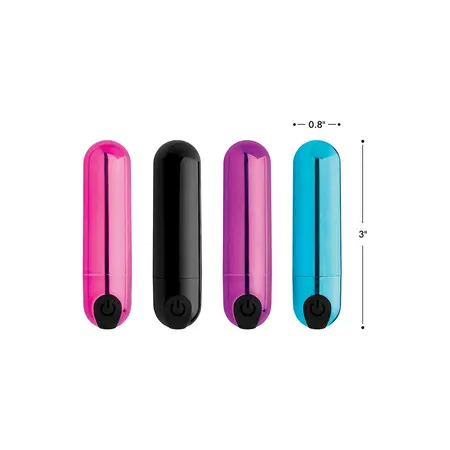 XR Brands Vibrirajući Metak 10 Režima Metalik USB Punjenje Mini