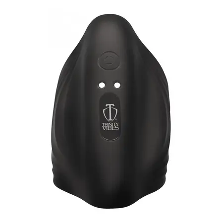 XR Brands Pleasure Stroke Silicone Vibrating Intimate Sleeve, Black