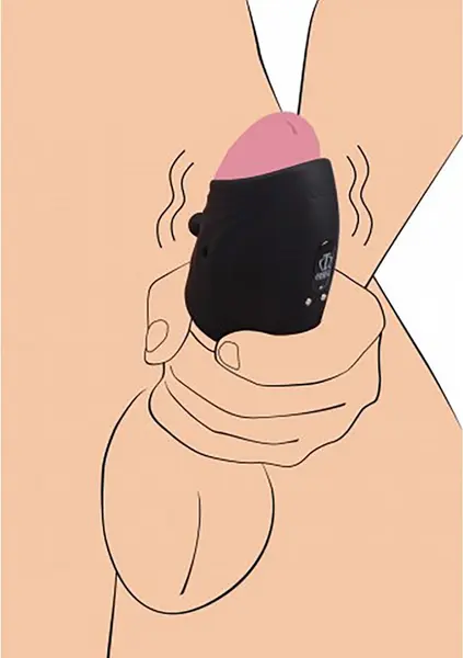 XR Brands Pleasure Stroke Silicone Vibrating Intimate Sleeve, Black