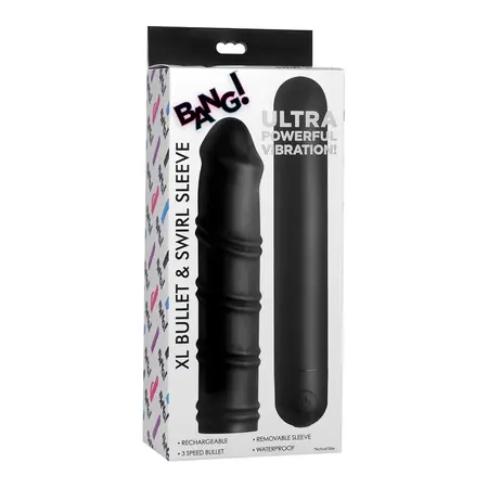 BANG XL Metak Višebrzinski Sistem sa Vrtložnim Silicone Rukavom, Crni