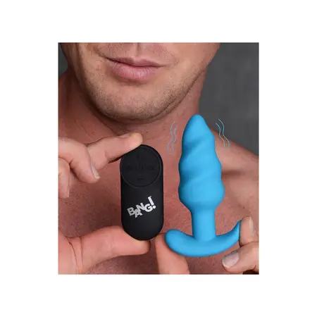 BANG Swirl Silicone Anal Plug with Remote Control, 21 Vibration Modes