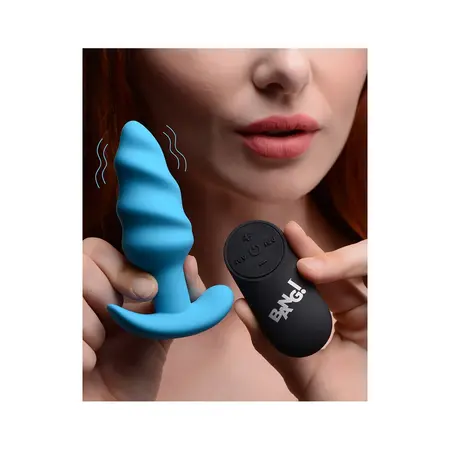 BANG Swirl Silicone Anal Plug with Remote Control, 21 Vibration Modes