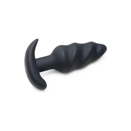 BANG Swirled Silicone Plug with Remote Control, USB Rechargeable, Black