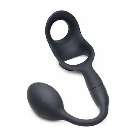 XR Brands P-Bomb Silicone Intimate Ring & Plug with 10 Vibration Modes