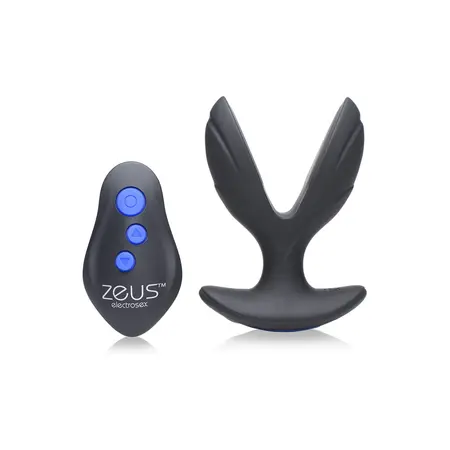 XR Brands Electro-Spread Vibrirajući Silicone Čep sa E-Stim, Crni
