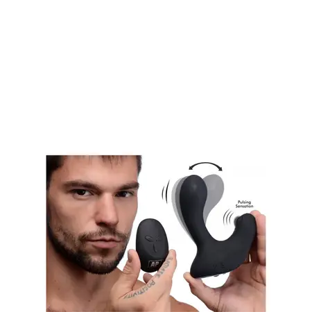 XR Brands P-Pulse Silicone Intimni Masažer sa Daljinskim, 10 Režima, Crni