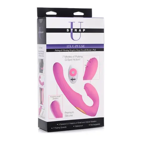 XR Brands U-Pulse Silicone Pulsirajući Bespojasni Intimni Sistem, Crni