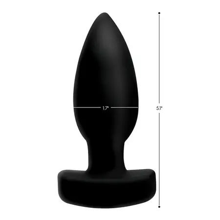 XR Brands Driller Vibrating Anal Plug with Remote, Black Silicone, Medium