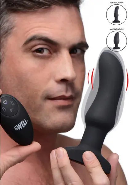 XR Brands Swell Plug naduvavajući silikonski analni model sa vibrirajućim daljinskim upravljanjem