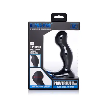 XR Brands P-Pounce dupli tapkajući prostate model sa 6 brzina silikonski crni
