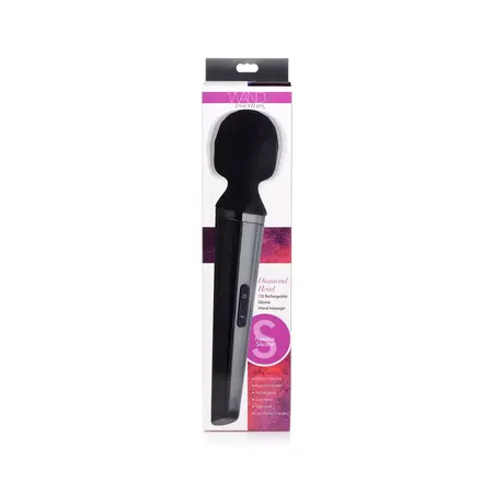 XR Brands Diamond Head Silicone Wand Massager Waterproof 24 Modes