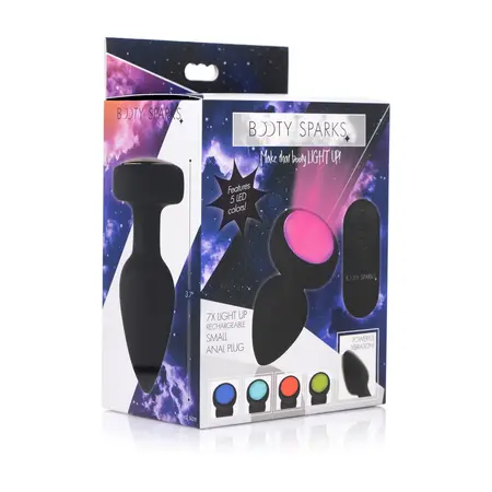 XR Brands vibrirajući LED čep mali silikon 7 režima daljinsko upravljanje