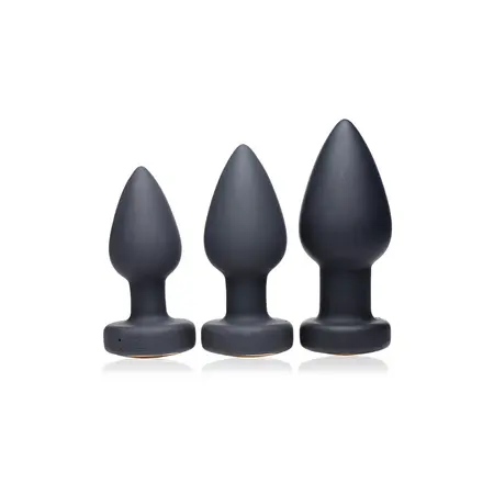 XR Brands Silicone Vibrating LED Plug Large with Remote Control