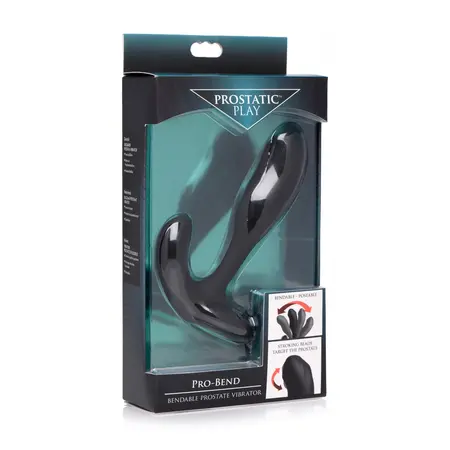 XR Brands Pro-Bend Flexible Silicone Prostate Massager Black