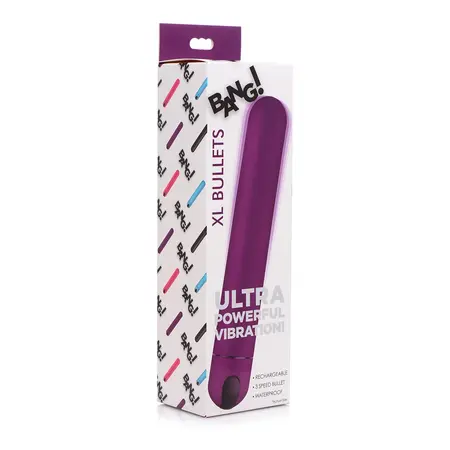 XR Brands Bang! XL Rechargeable Bullet Vibrator, Waterproof, Black