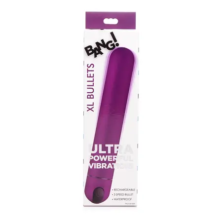 XR Brands Bang! XL Rechargeable Bullet Vibrator, Waterproof, Black