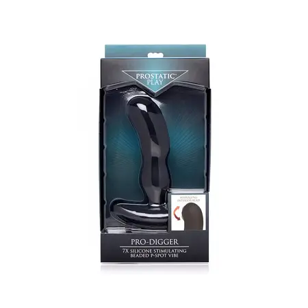 XR Brands Pro-Digger Silicone P-Spot Vibrating Massager with Beads