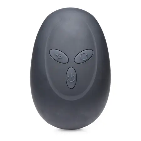 XR Brands Slim M Curved Plug with Rotating Beads & Remote, Black