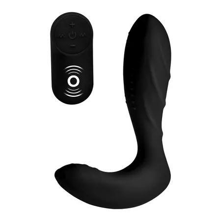 XR Brands Silicone Wireless Prostate Stimulator Black Remote-Controlled