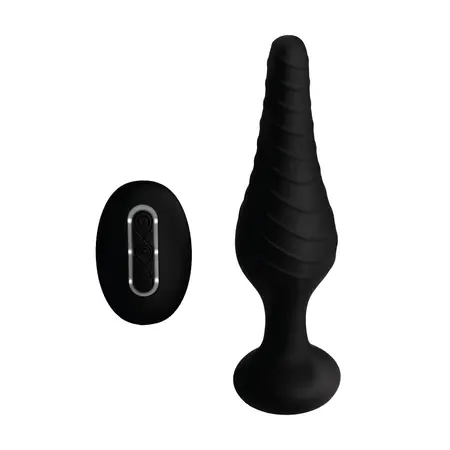 XR Brands Silikonski Plug sa Daljinskim Upravljanjem, 10 Režima Vibracije, Crni