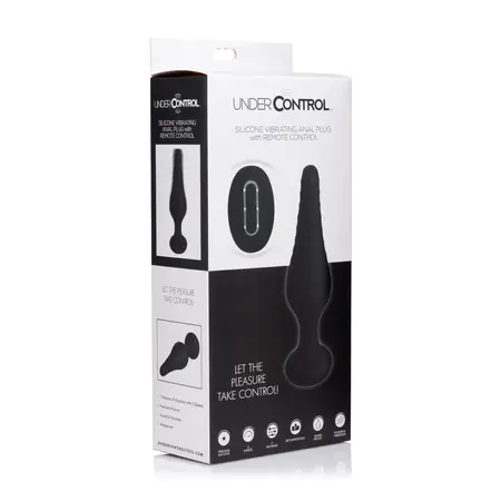XR Brands Silikonski Plug sa Daljinskim Upravljanjem, 10 Režima Vibracije, Crni