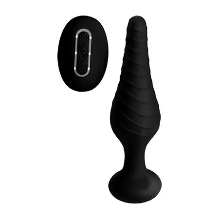 XR Brands Silikonski Plug sa Daljinskim Upravljanjem, 10 Režima Vibracije, Crni