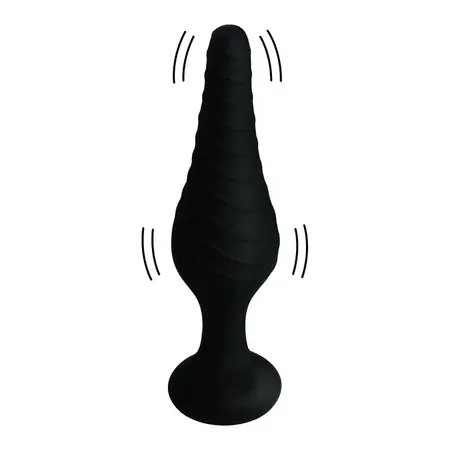 XR Brands Silikonski Plug sa Daljinskim Upravljanjem, 10 Režima Vibracije, Crni