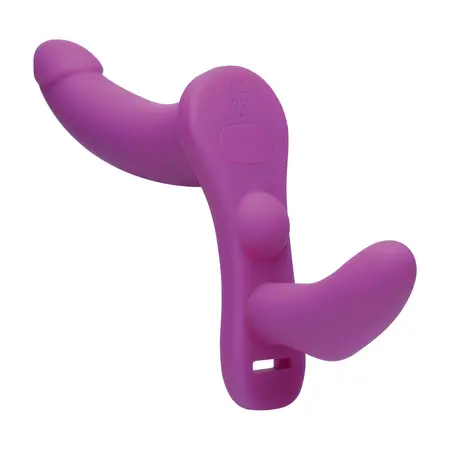 Sportsheets Double Take Vibrirajući Strap-On Set sa Pojasom i Daljinskim, Crni