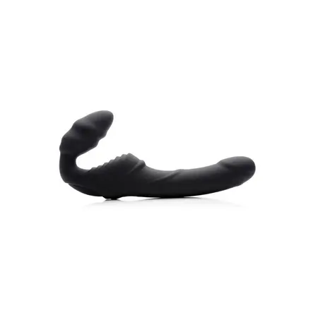 Slim Rider Rebrasti Bežični Strapless Strap-On od XR Brands, Silikon, Crni