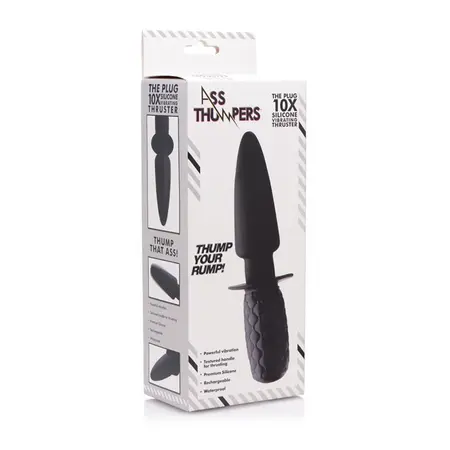 XR Brands The Plug Silicone Vibrating Thruster 10-Speed Black