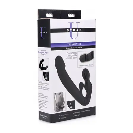 XR Brands Tri-Volver Rechargeable Double-Sided Strapless Intimate Device