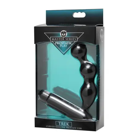 Trek Curved Silicone Prostate Massager Ergonomic Waterproof Black