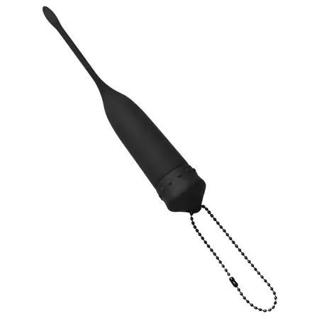 XR Brands Cadence silikonski vibrirajući uretralni umetak 18,5 cm crni