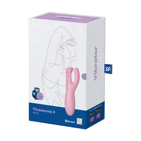 Satisfyer Threesome 4+ Lay-on vibrator Bluetooth kontrola aplikacijom roze