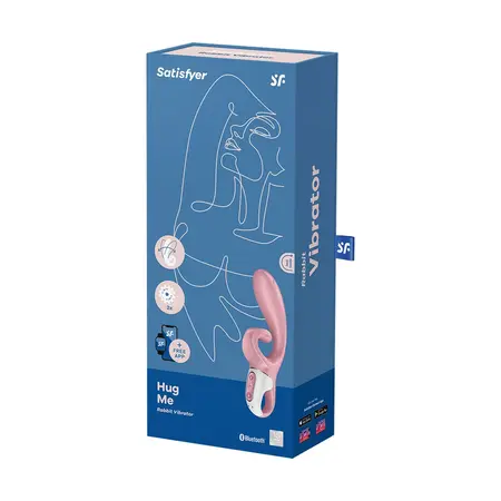 Satisfyer Hug Me intimni dvomotorni silikonski sistem roze Bluetooth