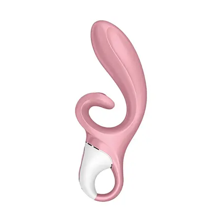 Satisfyer Hug Me intimni dvomotorni silikonski sistem roze Bluetooth