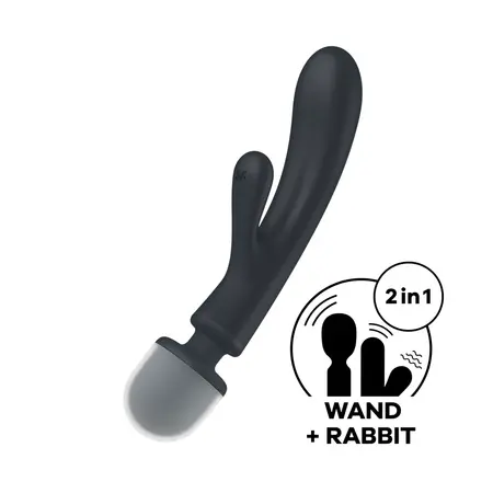 Satisfyer Triple Lover Hybrid Wand Siva - 3-Motorni Punjivi Masažer