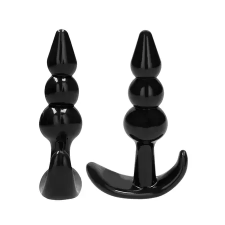 Ouch! No.80 Silikonski Set Analnih Čepova 4 Veličine Ergonomska Baza Crni