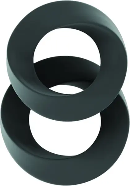 SINNERGEE No.24 Silikonski set prstenova Crna i Siva Podesive 2 veličine