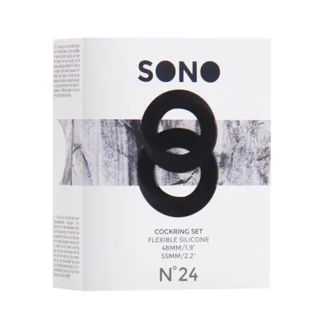 SINNER Gear No.24 Silikonski izdržljivi set dva prstena Crna/Siva