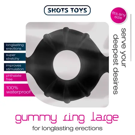Shots Gummy Ring Large - Fleksibilni intimni potporni prsten, TPE, providan
