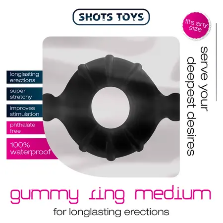 Shots Gummy Ring Medium - Fleksibilni TPE potporni prsten, providan