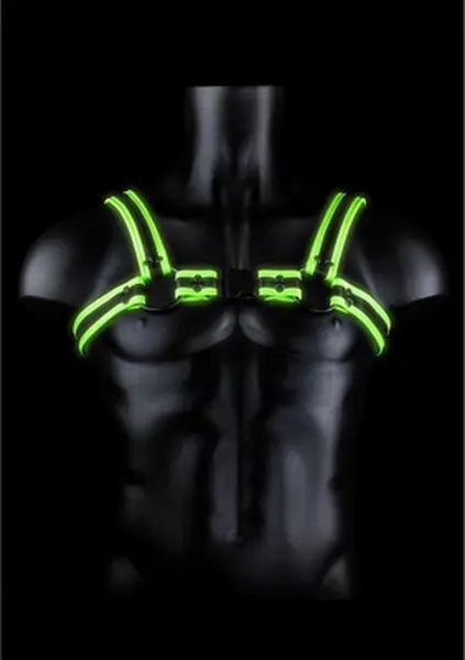 Ouch! Buckle Harness S/M - Adjustable Glow-in-the-Dark System