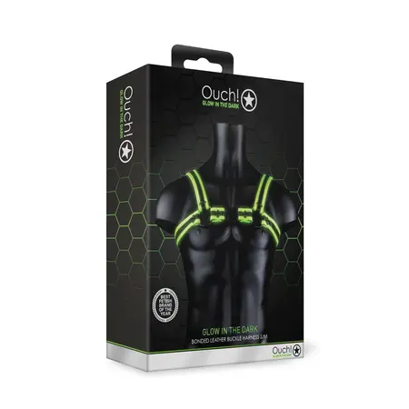 Ouch! Buckle Harness S/M - Adjustable Glow-in-the-Dark System